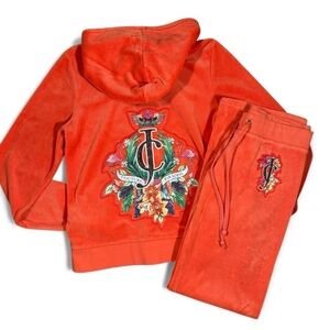 Juicy Couture Bright Orange Velour Set
